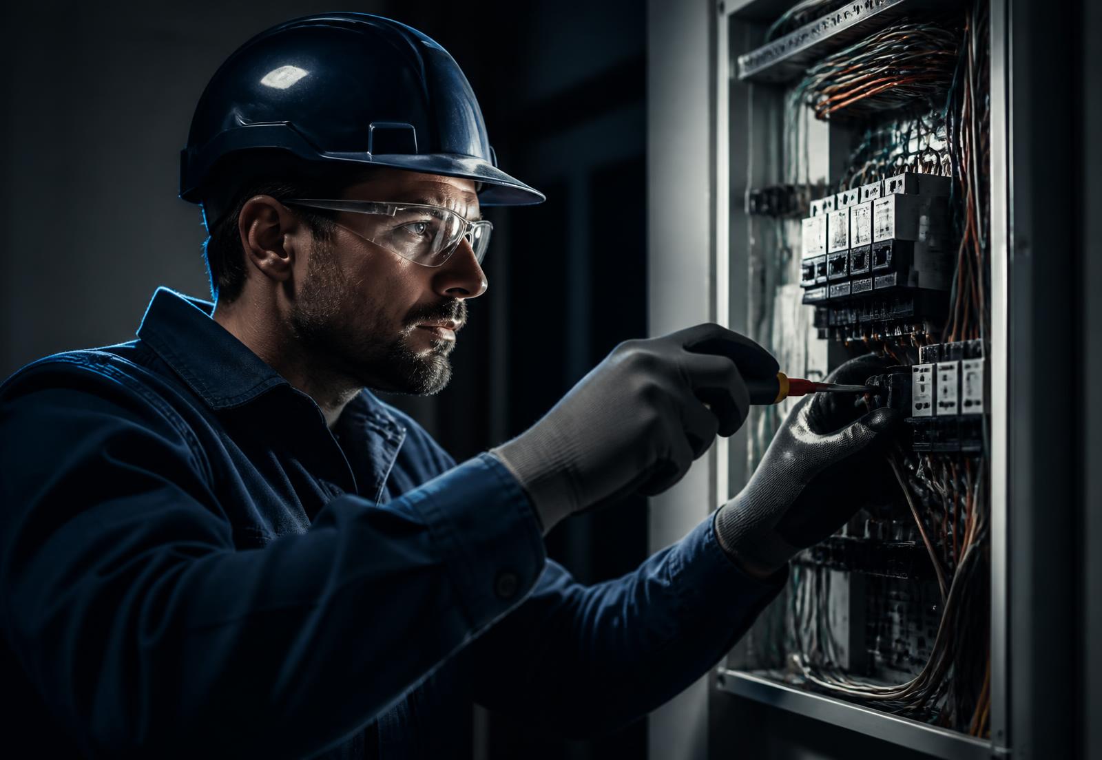 Royal Eagle electrician wiring a residential electrical panel